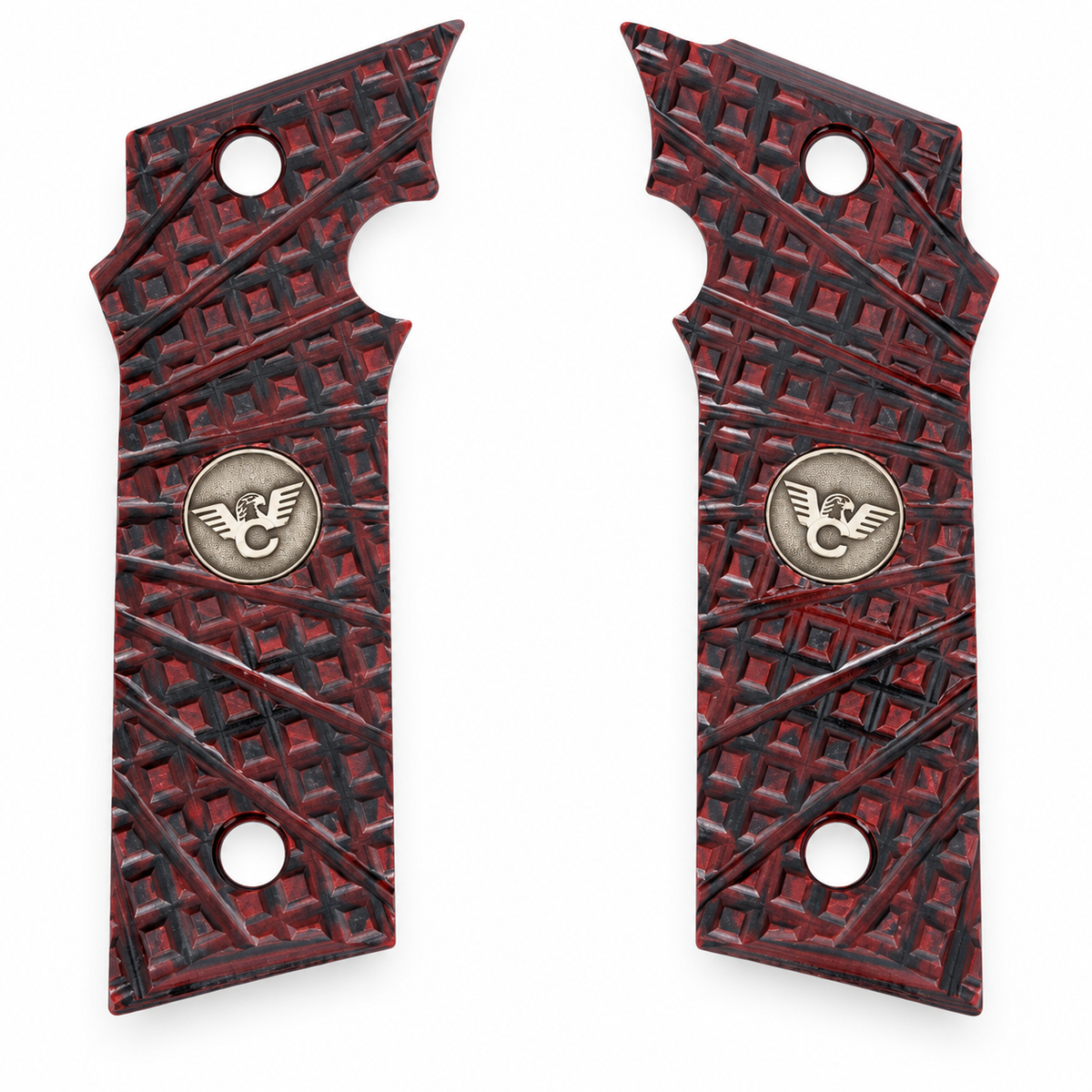 Wilson Combat EDC X9 2.0 TRAK Pattern G10 Grips, Black Cherry
