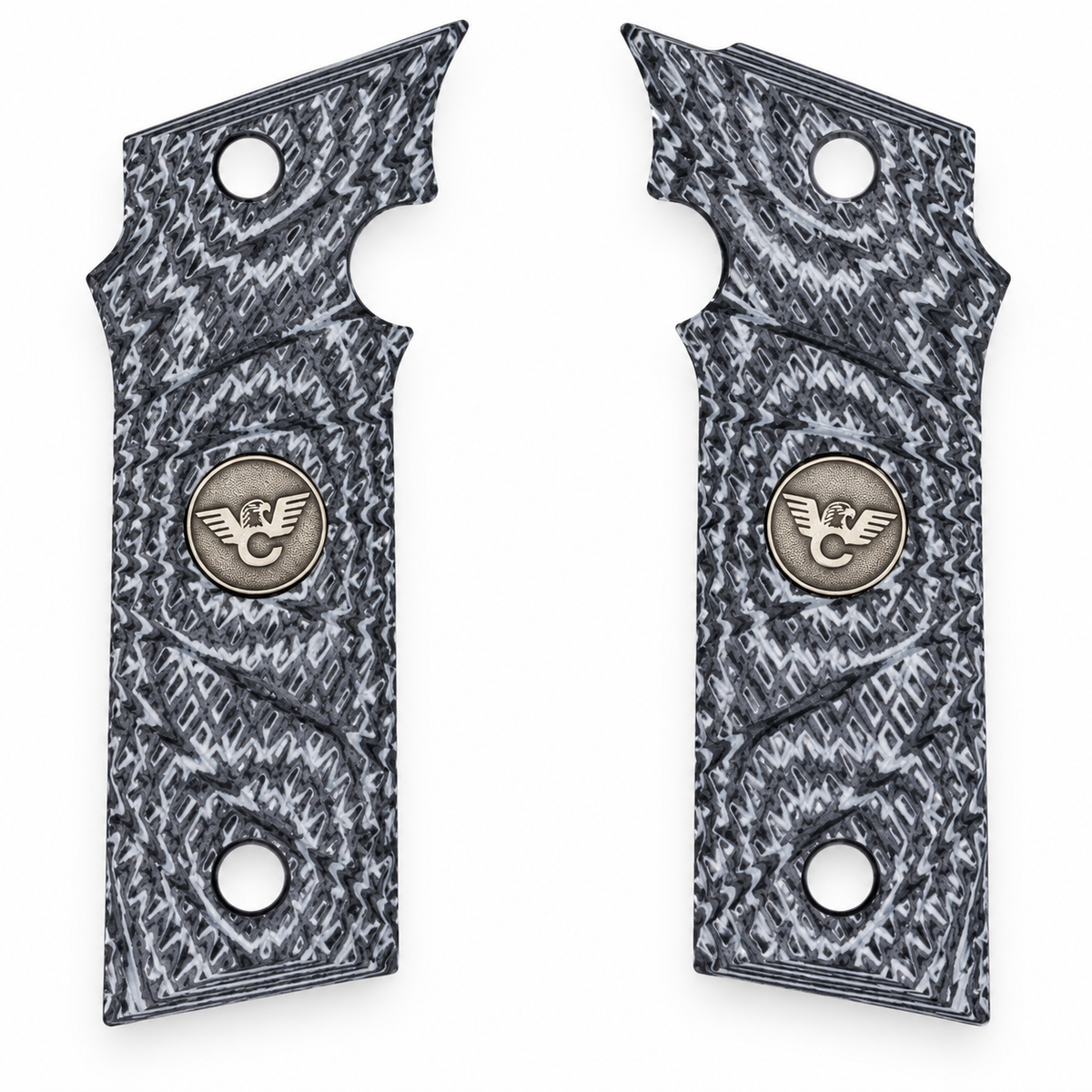 Wilson Combat EDC X9 2.0 Aggressive Starburst Pattern G10 Grips, Gray/Black