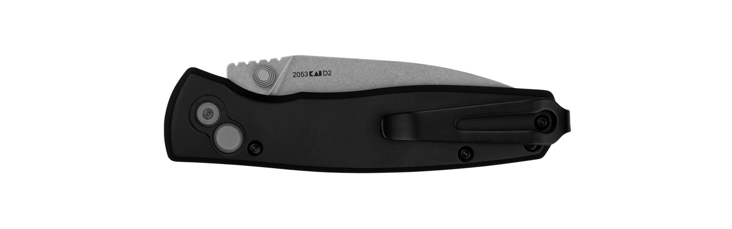 Kershaw Kindred 2053 Folding Knife - 3" D2 Blade, Black Aluminum Handle