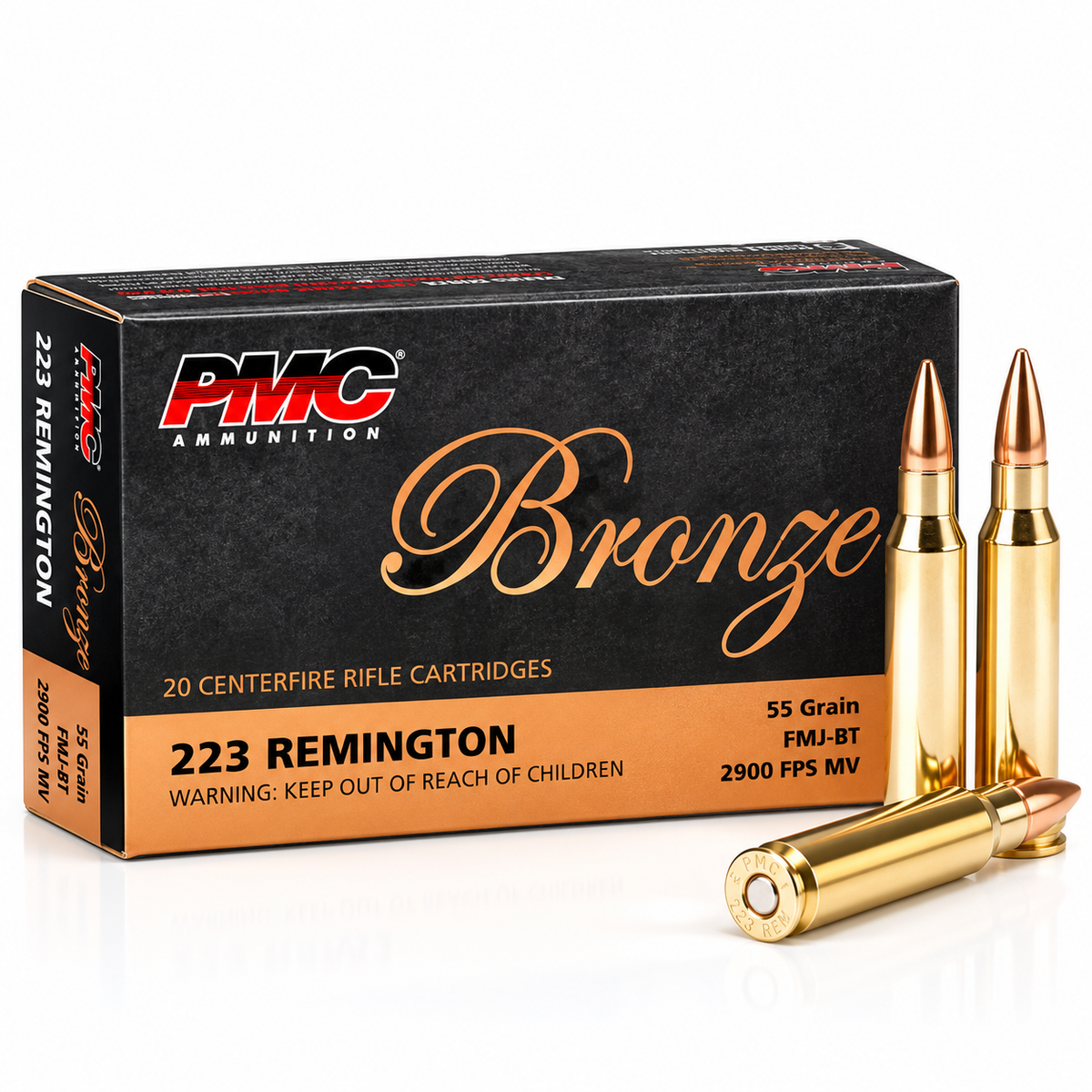 .223 Rem. | PMC 223A | 55 gr. | FMJ-BT | Bronze | 20 Rounds