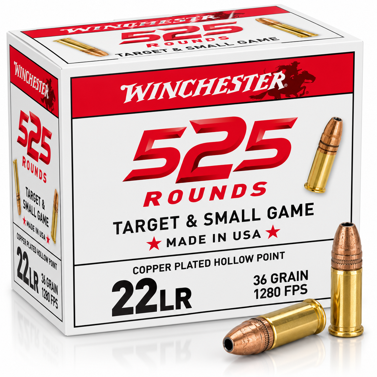 .22 Long Rifle | Winchester 22LR525HP | 36 gr. | Copper-Plated HP | USA | 525 Rounds