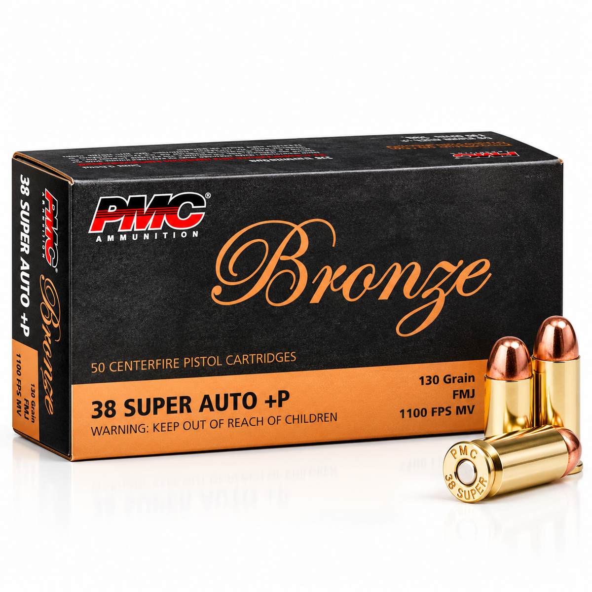 .38 Super Auto +P | PMC 38SA | 130 gr. | FMJ | Bronze | 50 Rounds