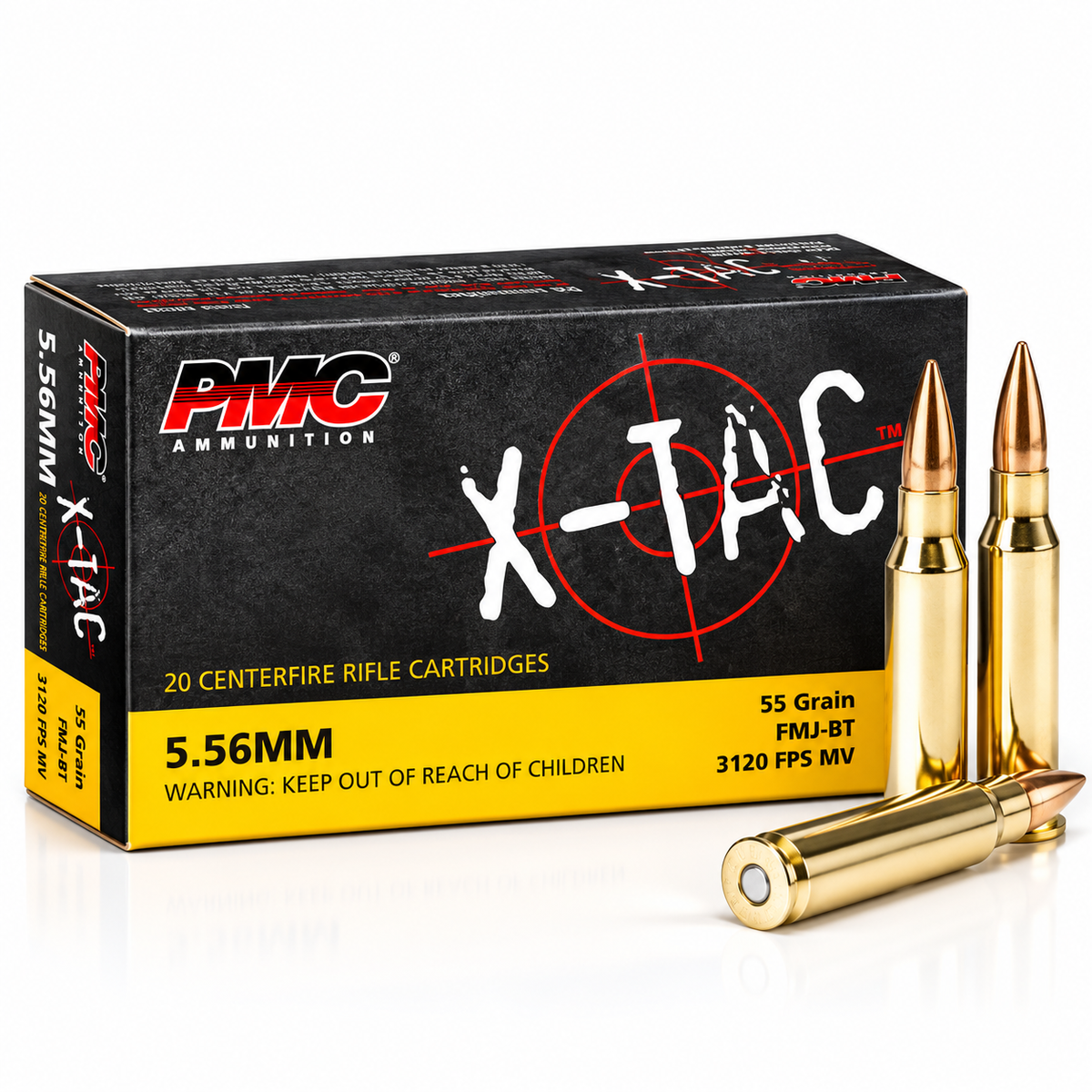 5.56 NATO | PMC 5.56X | 55 gr. | FMJ-BT | X-TAC™ | 20 Rounds