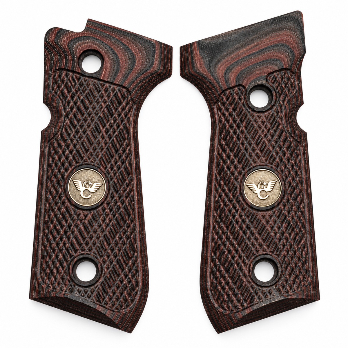 Wilson Combat Beretta 92/96 Compact Grips, Checkered, Black Cherry G10 | 725CC-BC