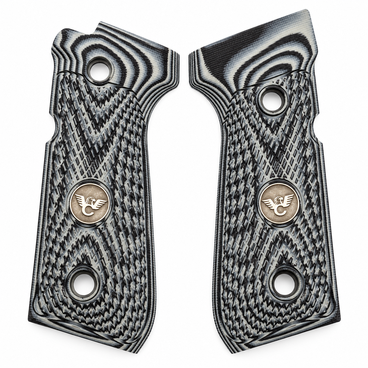 Wilson Combat Beretta 92/96 Grips, Ultra Thin Checkered, Gray/Black G10 | 728-FS-UT-GB