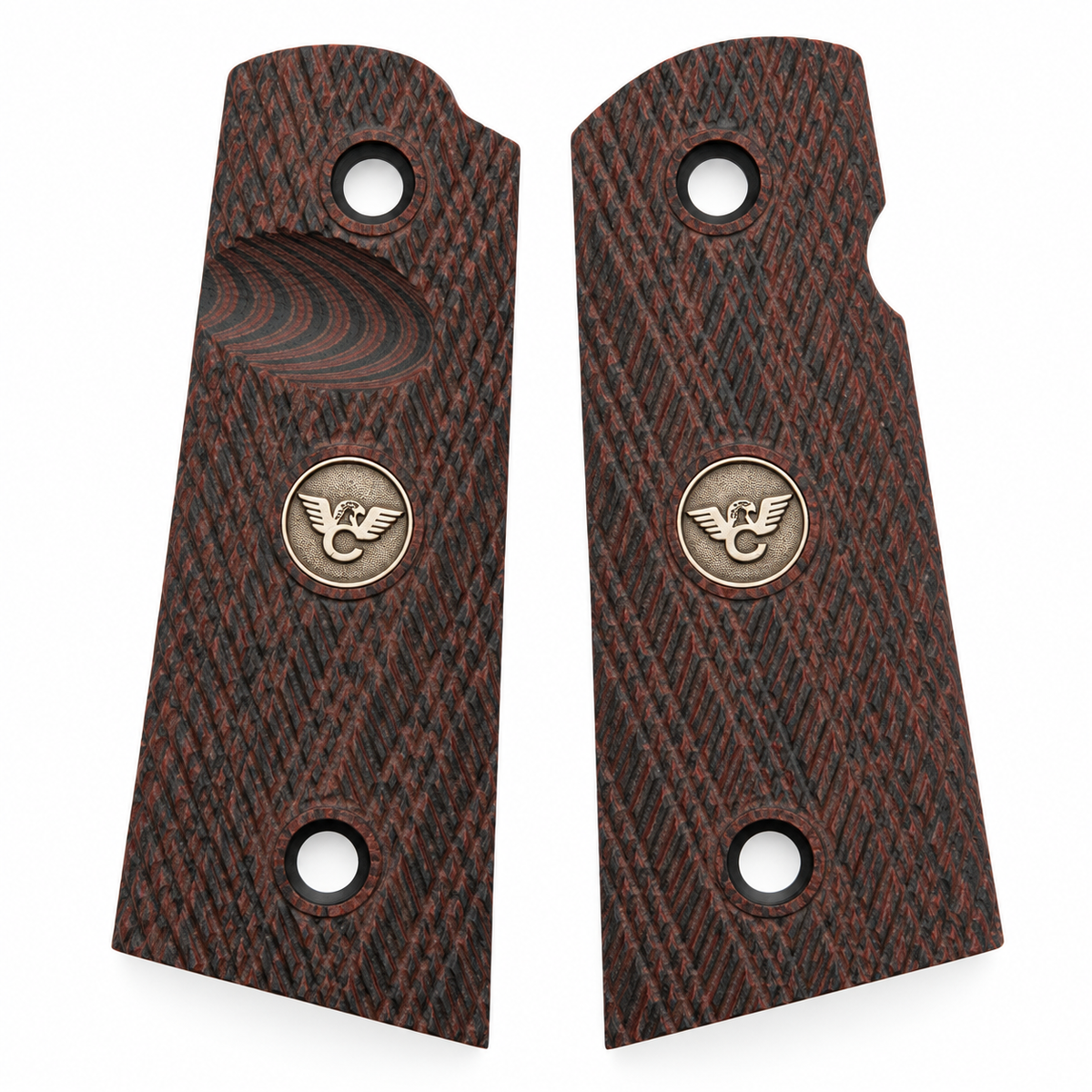 Wilson Combat 1911 Grips, Compact, Flat Bottom, Slant, Black Cherry G10 | 737-CP-FB-BC