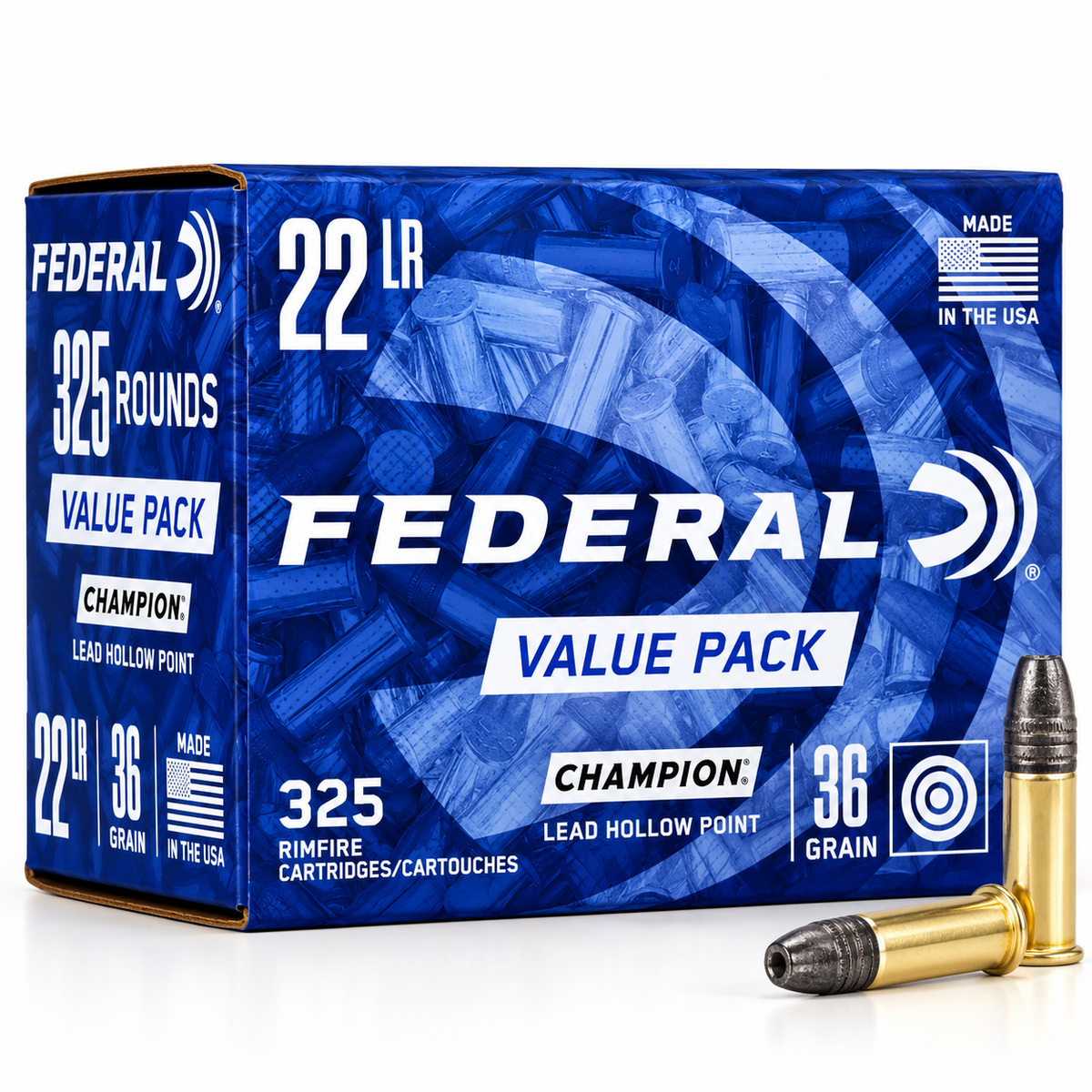 .22 Long Rifle | Federal 749 | 36 gr. | Lead Hollow Point | Champion™ | 325 Rounds