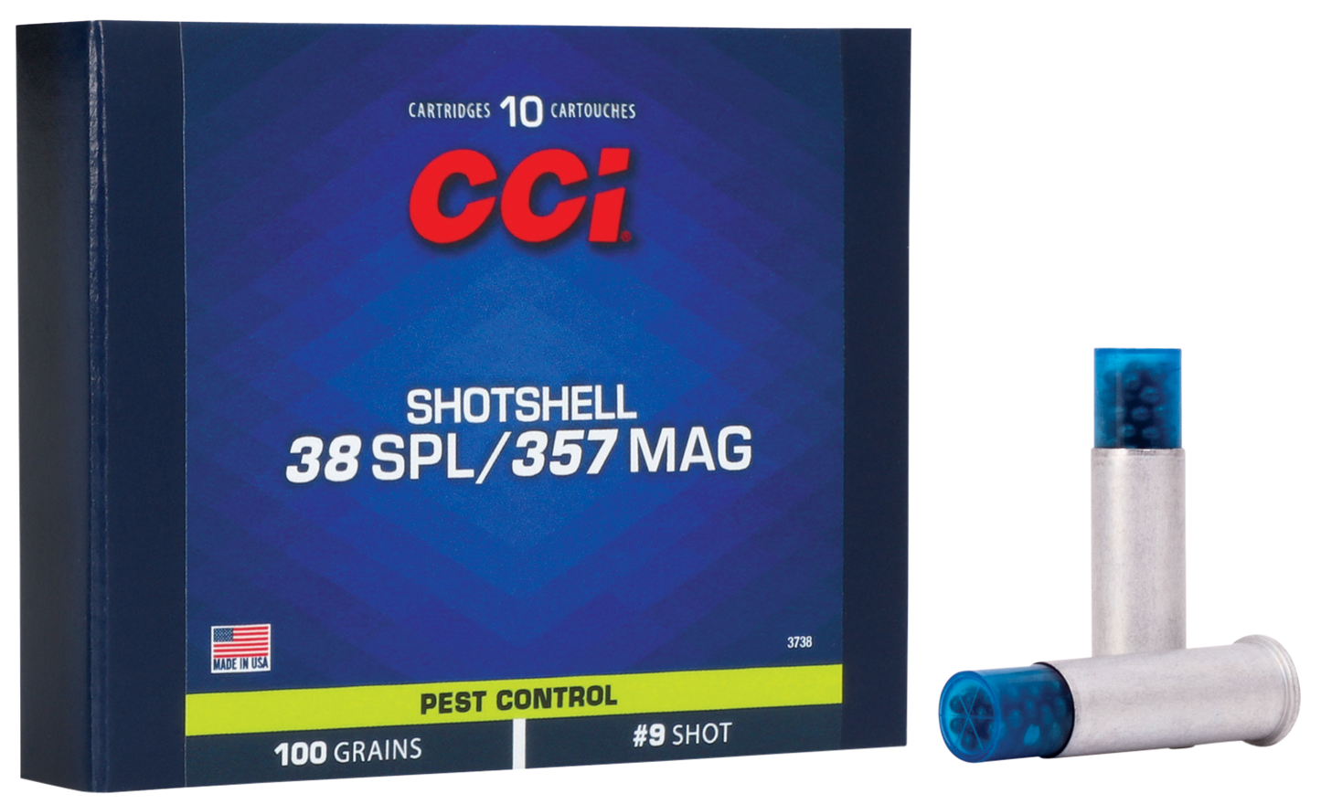 38 Special / .357 Magnum, CCI 3738, #9 Shotshell, 10 per Box