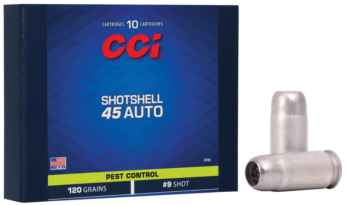 45 ACP, CCI 3745, #9 Shotshell, 10 per Box