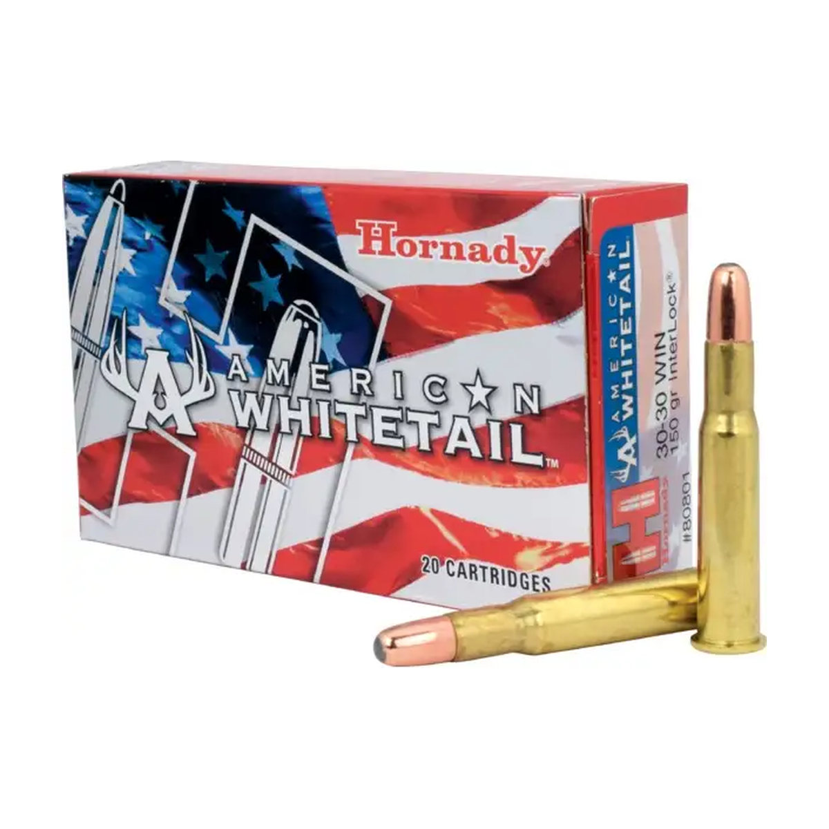 .30-30 Win. | Hornady 80801 | 150 gr. | RN InterLock® | American Whitetail® | 20 Rounds