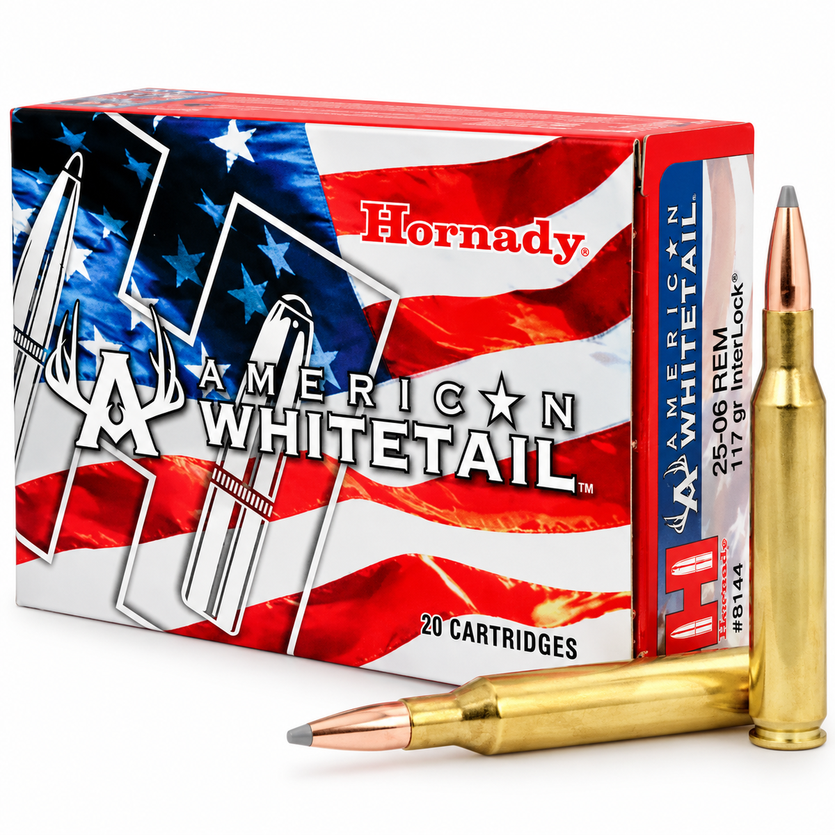 .25-06 Rem. | Hornady 8144 | 117 gr. | InterLock® BTSP | American Whitetail® | 20 Rounds