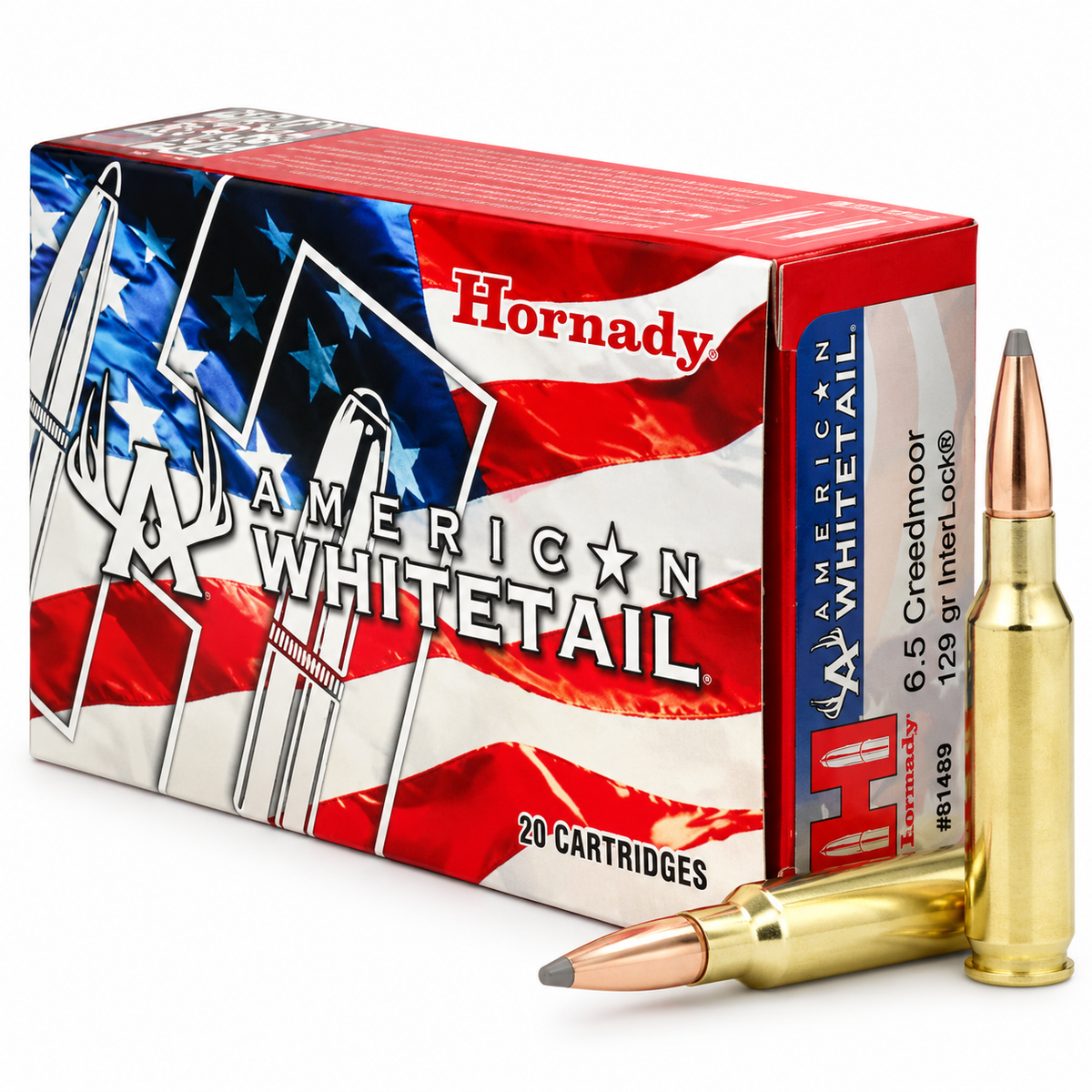 6.5 Creedmoor | Hornady 81489 | 129 gr. | InterLock® | American Whitetail® | 20 Rounds