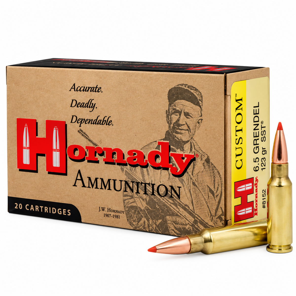 6.5 Grendel | Hornady 8152 | 123 gr. | SST® | Custom™ | 20 Rounds
