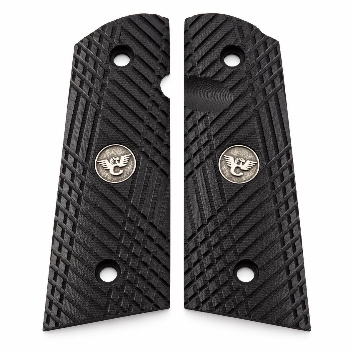 Wilson Combat 1911 Grips, Compact, Flat Bottom, X-TAC, Black G10 | 866-CP-FB-BLK