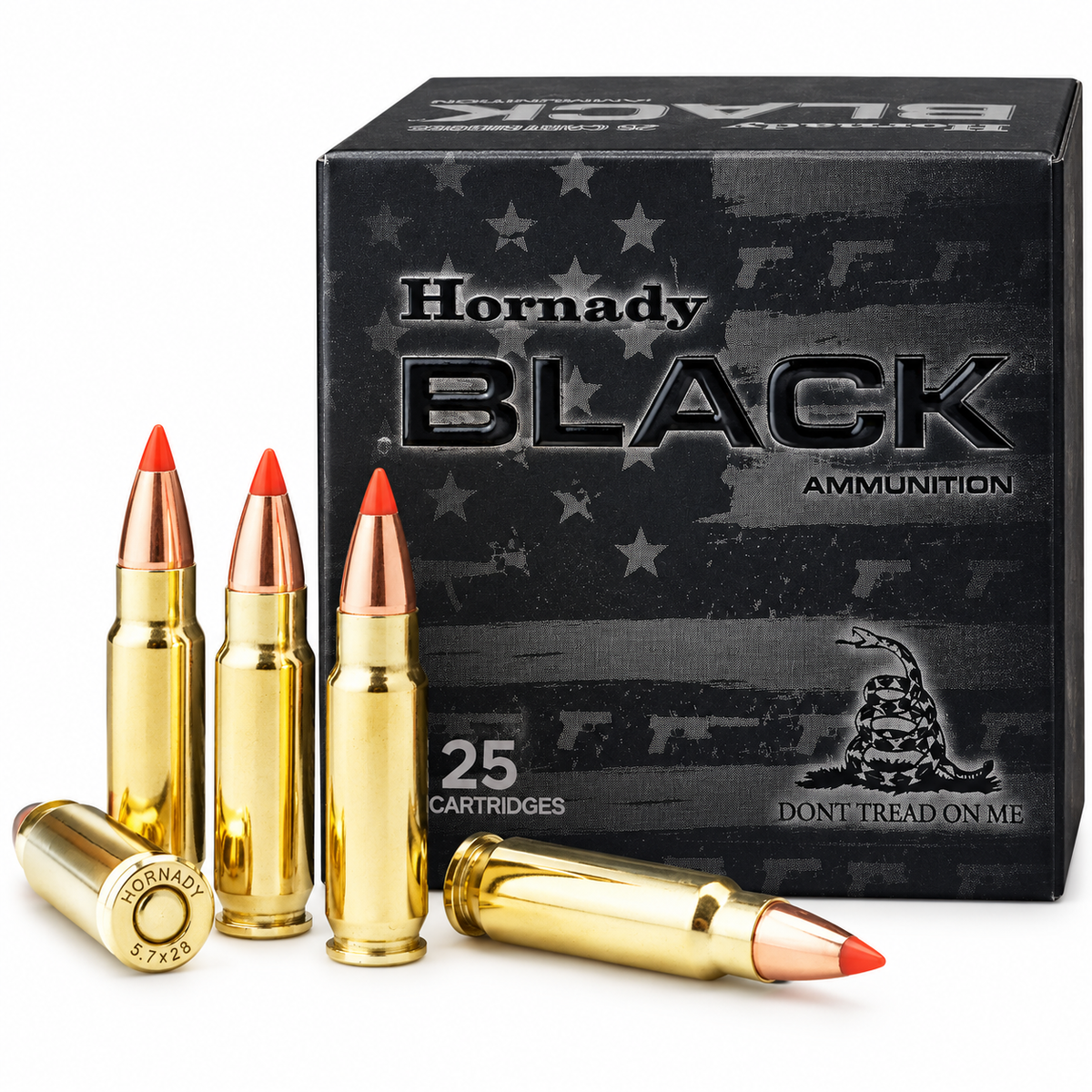 5.7x28mm | Hornady 90001 | 40 gr. | V-MAX® | Hornady BLACK® | 25 Rounds