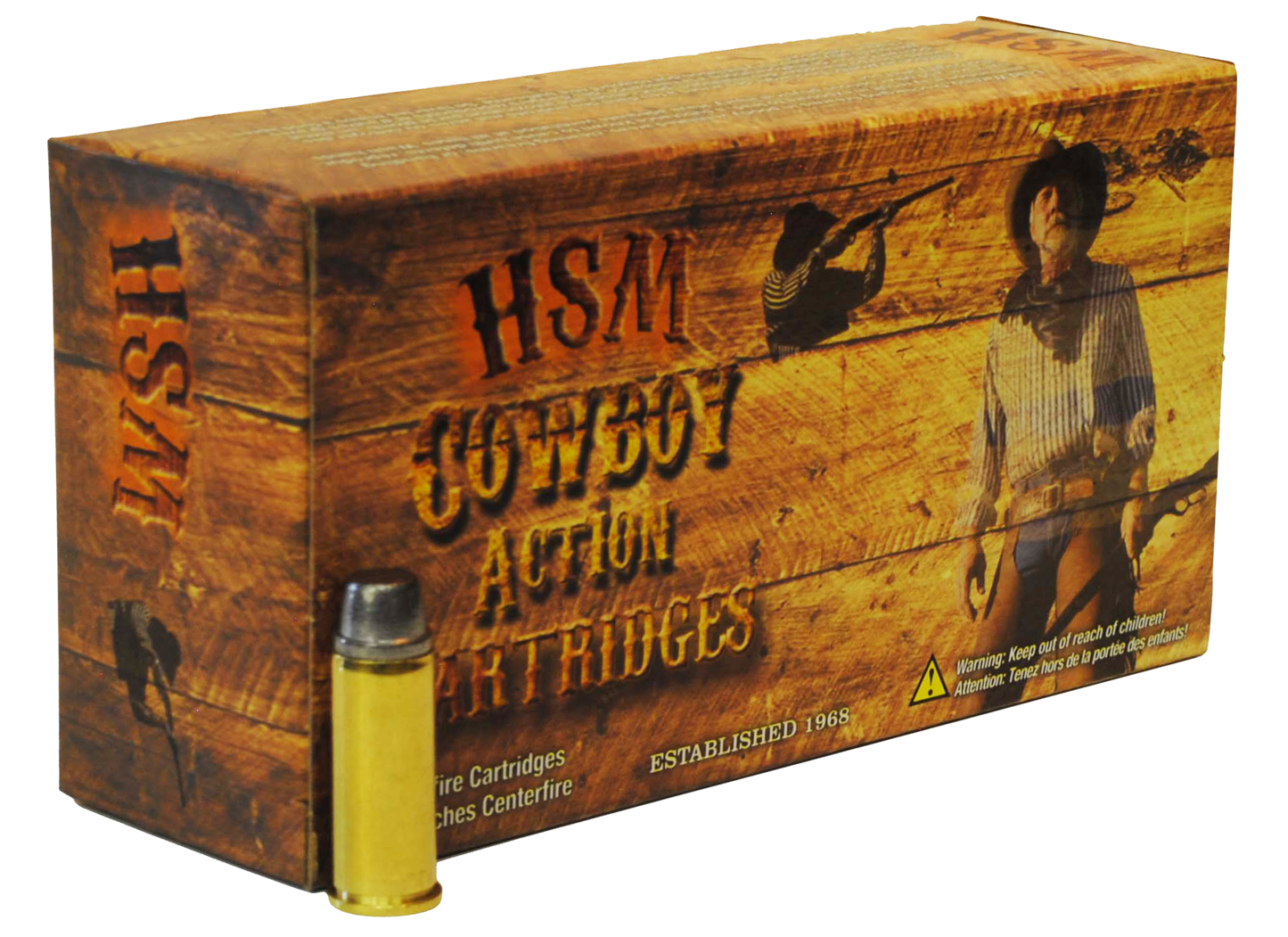 45 Colt, HSM 45C2N Cowboy Action, 200 gr. Round Nose Flat Point, 50 per Box