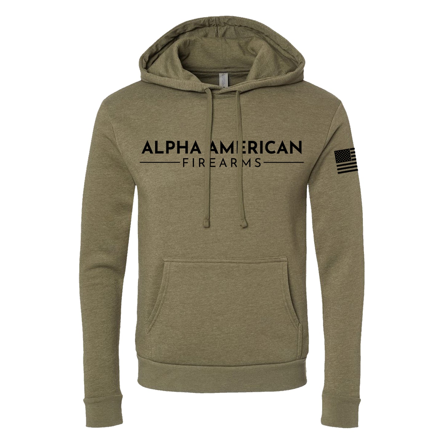 Alpha American Firearms, Hoodie, Heather Military Green
