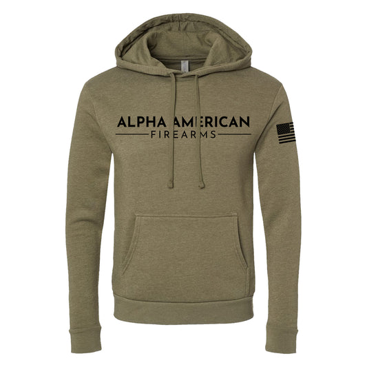 Alpha American Firearms, Hoodie, Heather Military Green