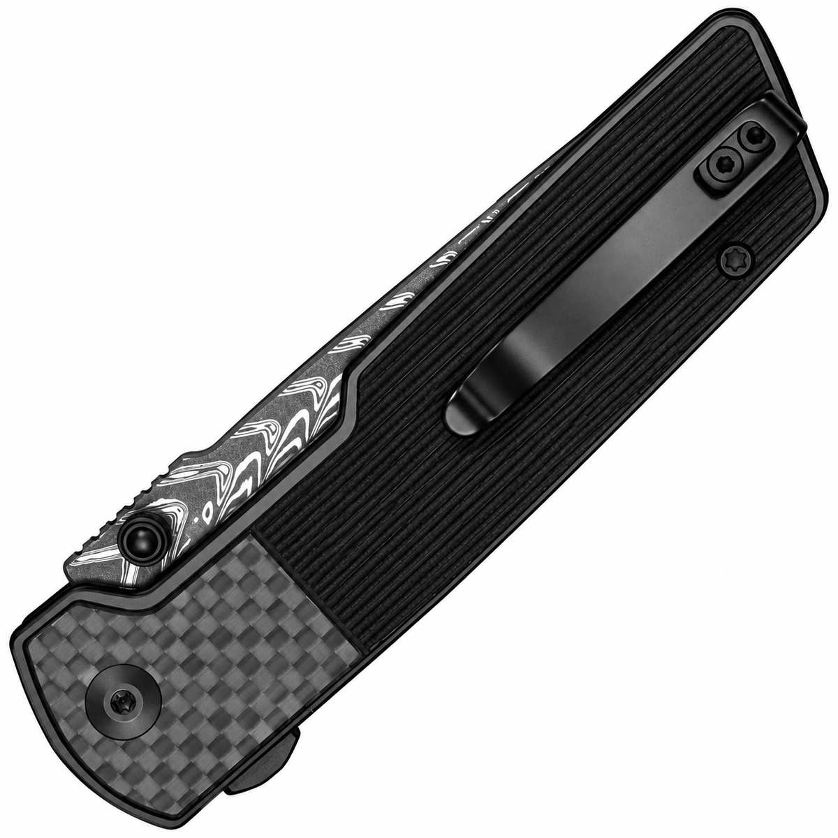 Civivi - Zygon | C25035B-DS1 Folding Knife - 3.24" Damascus - Carbon Fiber / G10