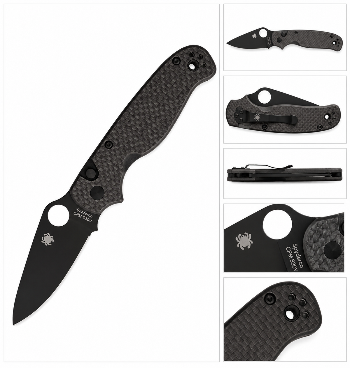 Spyderco - ButtonUp | C275CFPBK Folding Knife - 3.27" 8Cr13MoV