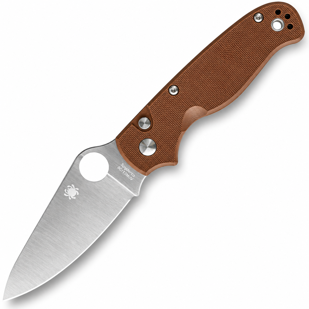 Spyderco - ButtonUp | C275GPBN Folding Knife - 3.27" 8Cr13MoV - Brown G10