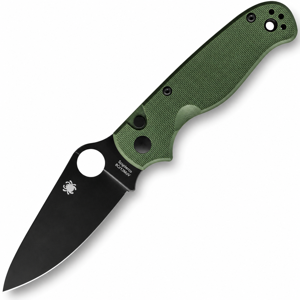 Spyderco - ButtonUp | C275GPGRBK Folding Knife - 3.27" 8Cr13MoV - Green G10