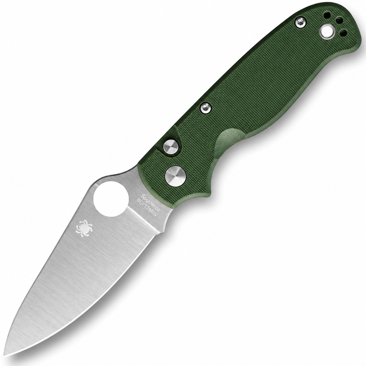 Spyderco - ButtonUp | C275GPGR Folding Knife - 3.27" 8Cr13MoV - Green G10