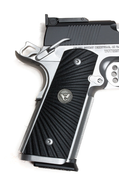 Wilson Combat 1911 Full-Size Starburst G10 Grips, Flat Bottom - Black | 351ACFS