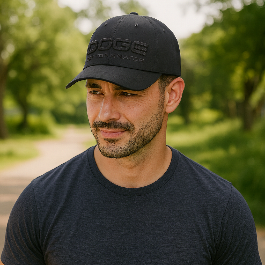 DOGE “Department of Government Efficiency” Cap ‒ Black / Musk-Ramaswamy Embroidery