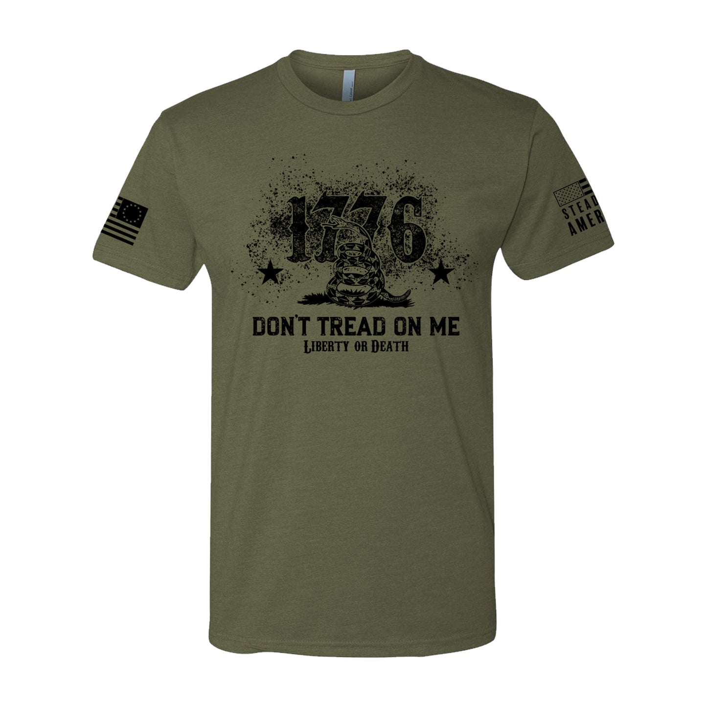 Don't Tread on Me, Liberty or Death, Military Green T-Shirt