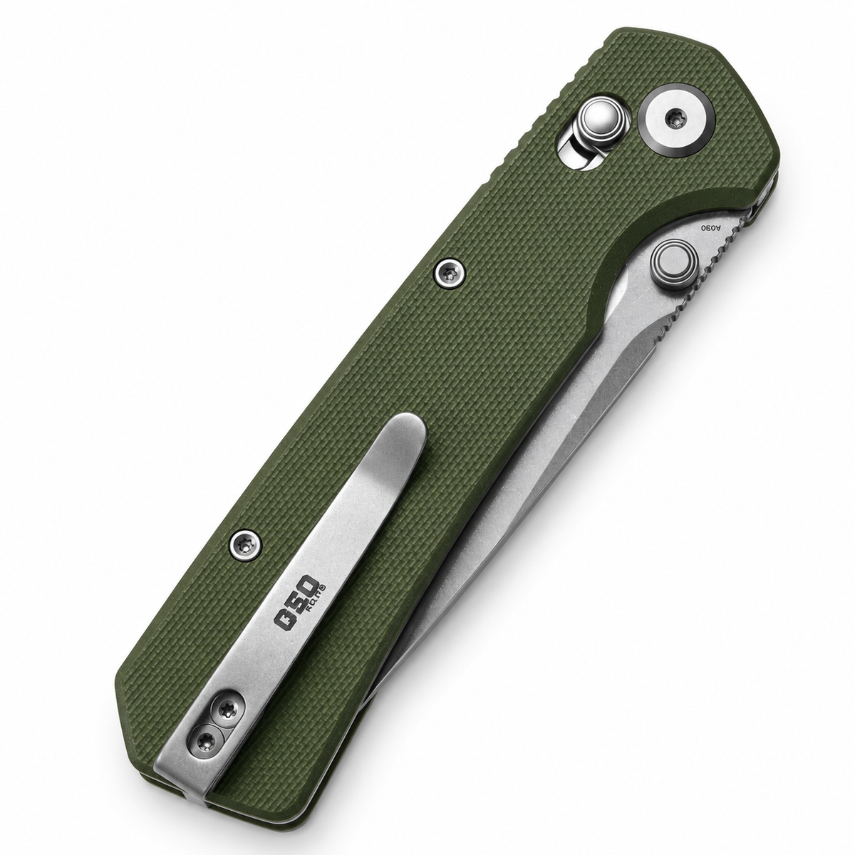 GEO Knife - Blaze - GEO2503H | Crossbar Lock | 3.3" Bohler M390 Stonewash | Green G10