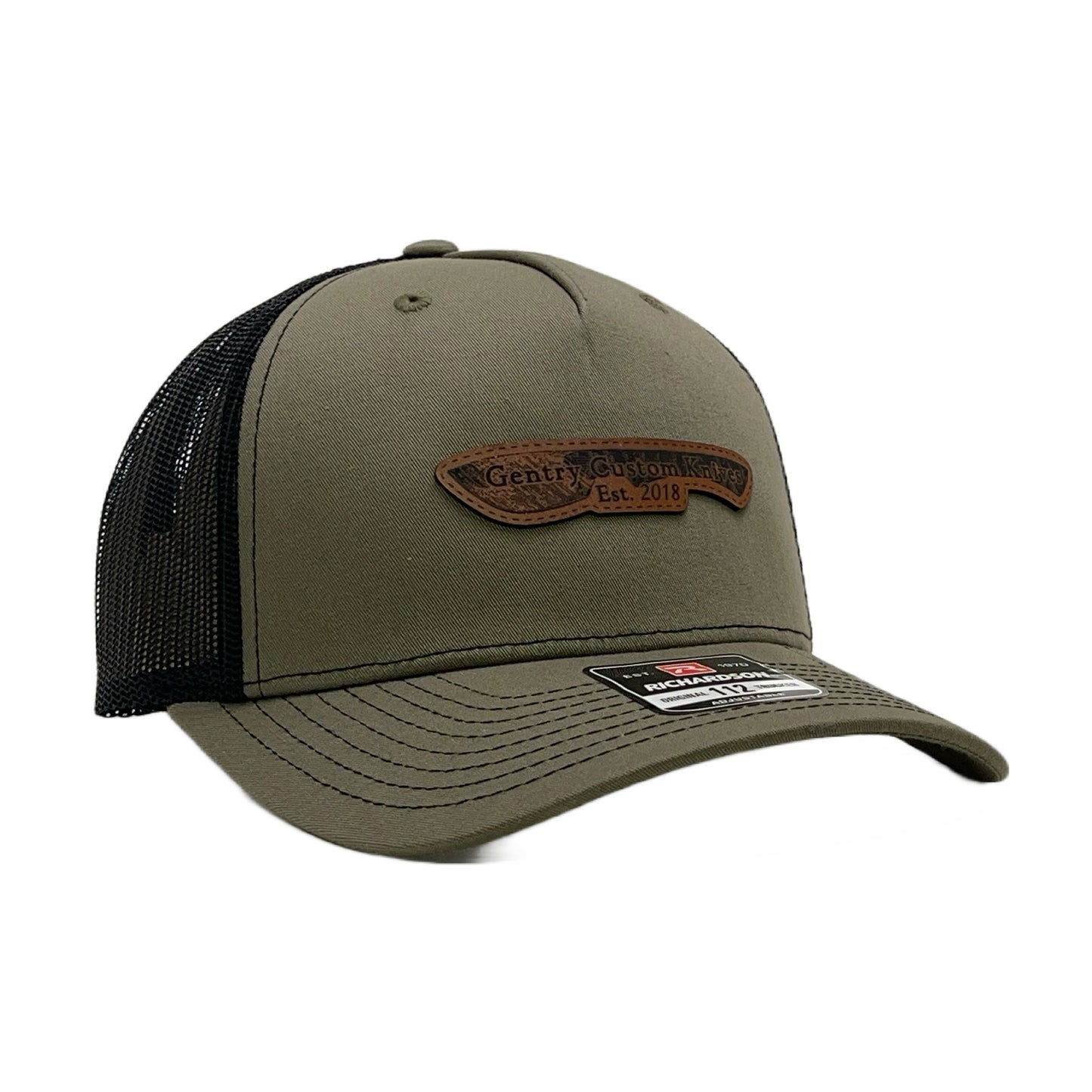 Gentry Custom Knives Cap, Richardson 112, Leather Patch
