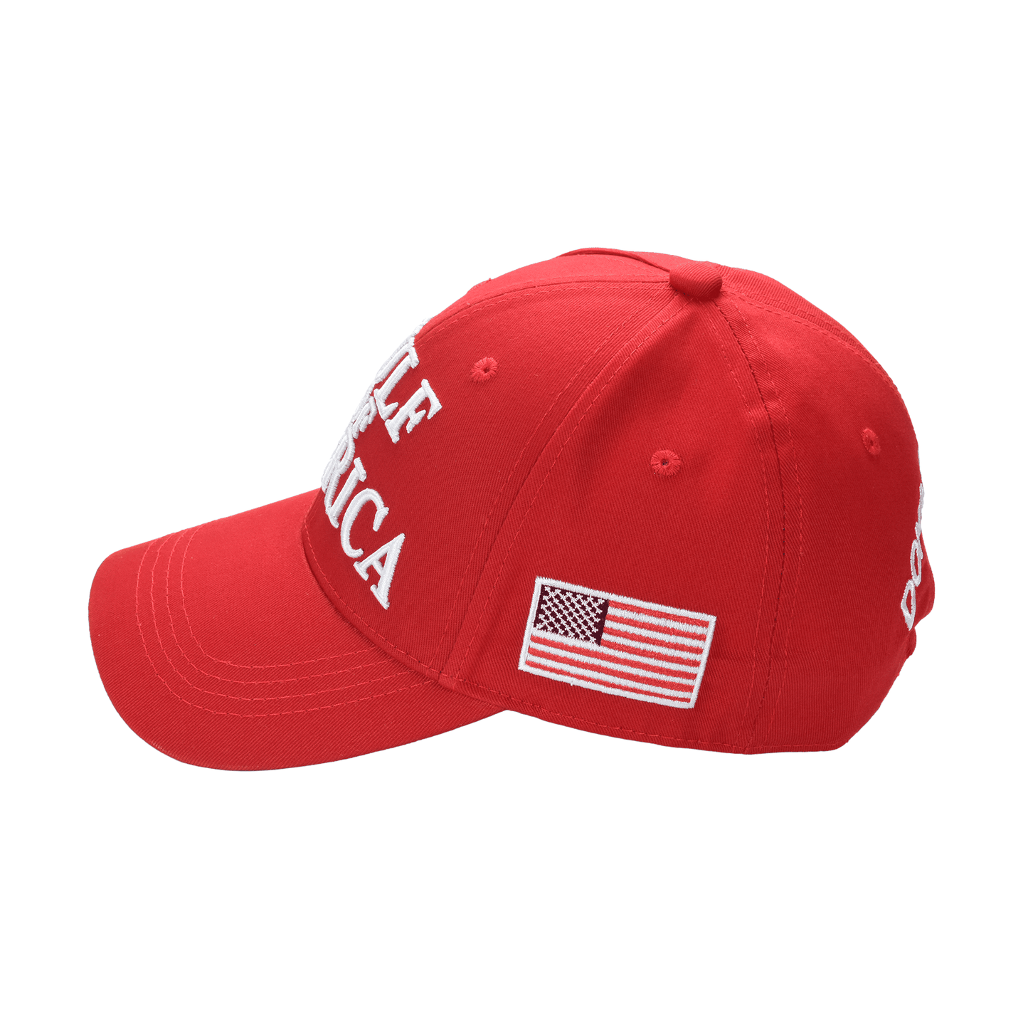 Gulf of America Cap – Red Cotton Twill Hat with Embroidered Front & Hook-and-Loop Adjustable Strap