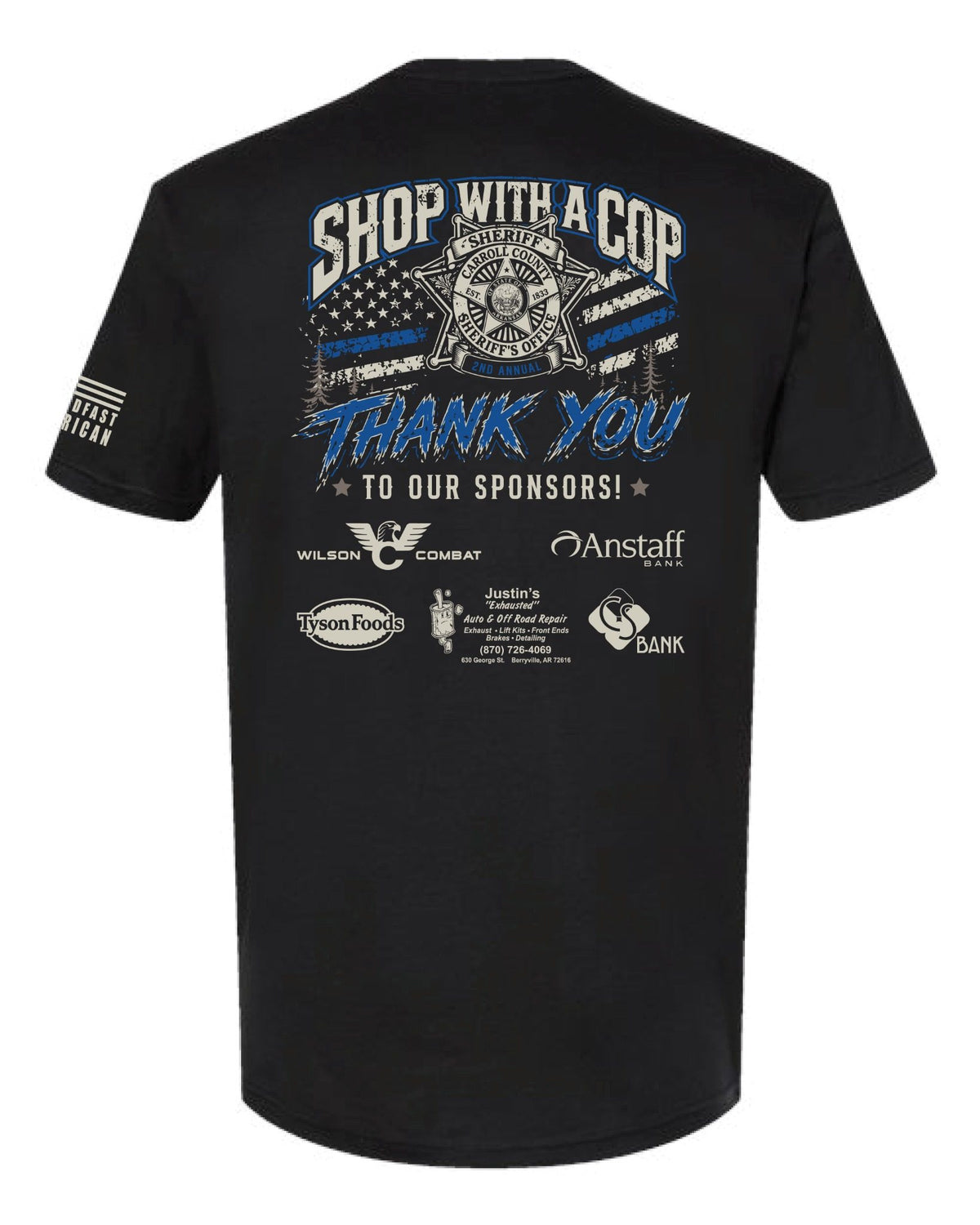 Official 2nd Annual Shop with a Cop Poker Run T-Shirt