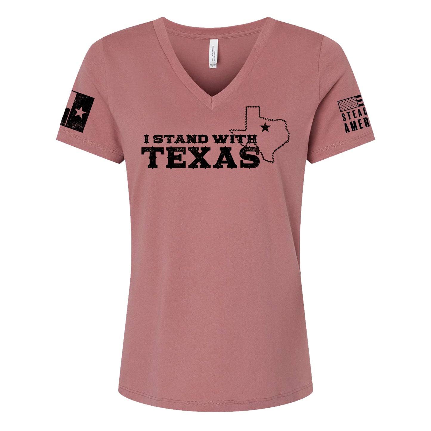 I Stand With Texas T-Shirt (Women's V-Neck)