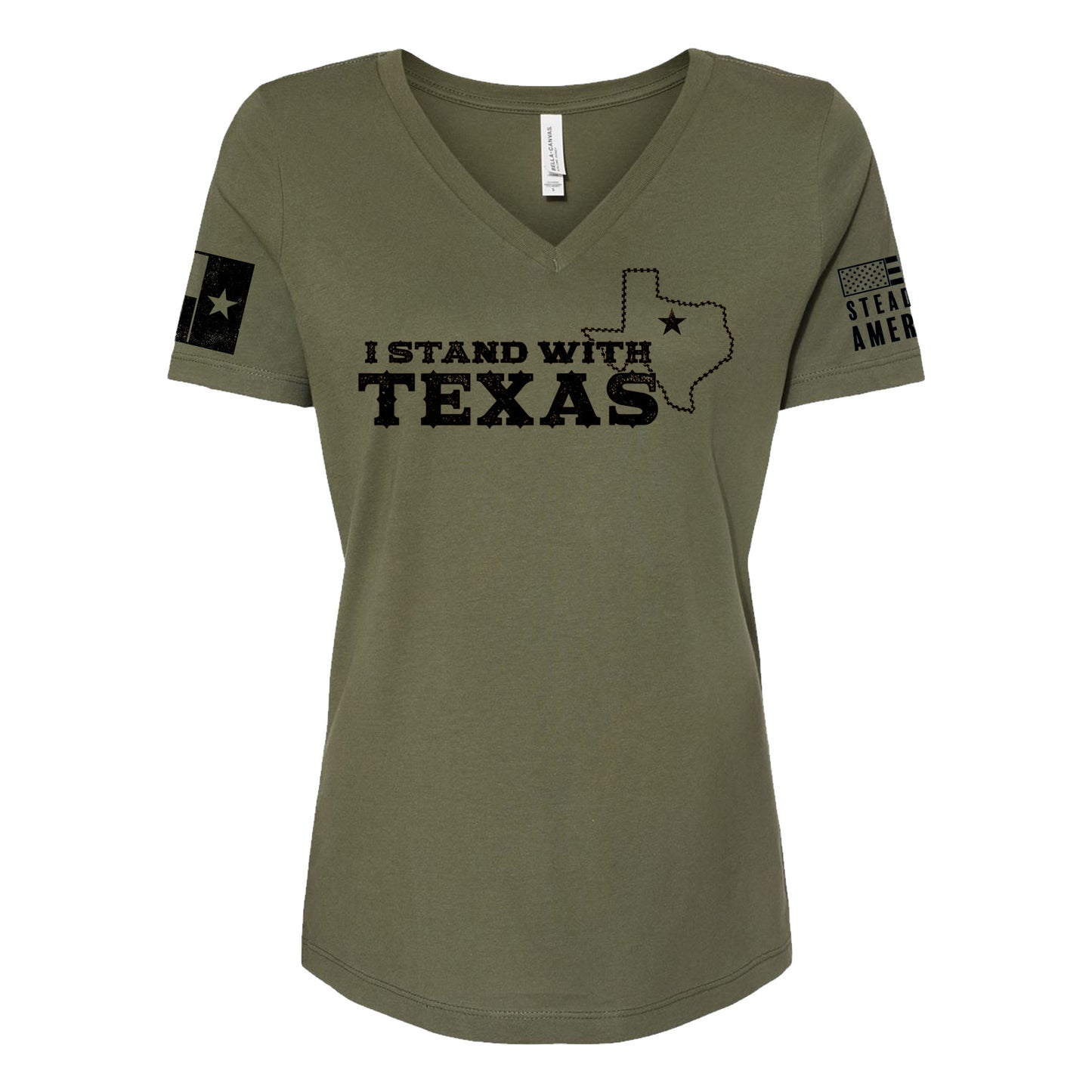 I Stand With Texas T-Shirt (Women's V-Neck)