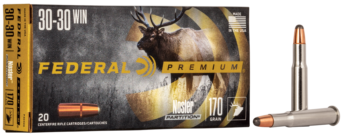 30-30 Win., 170 gr. Nosler Partition, Federal Premium P3030D, 20 per Box
