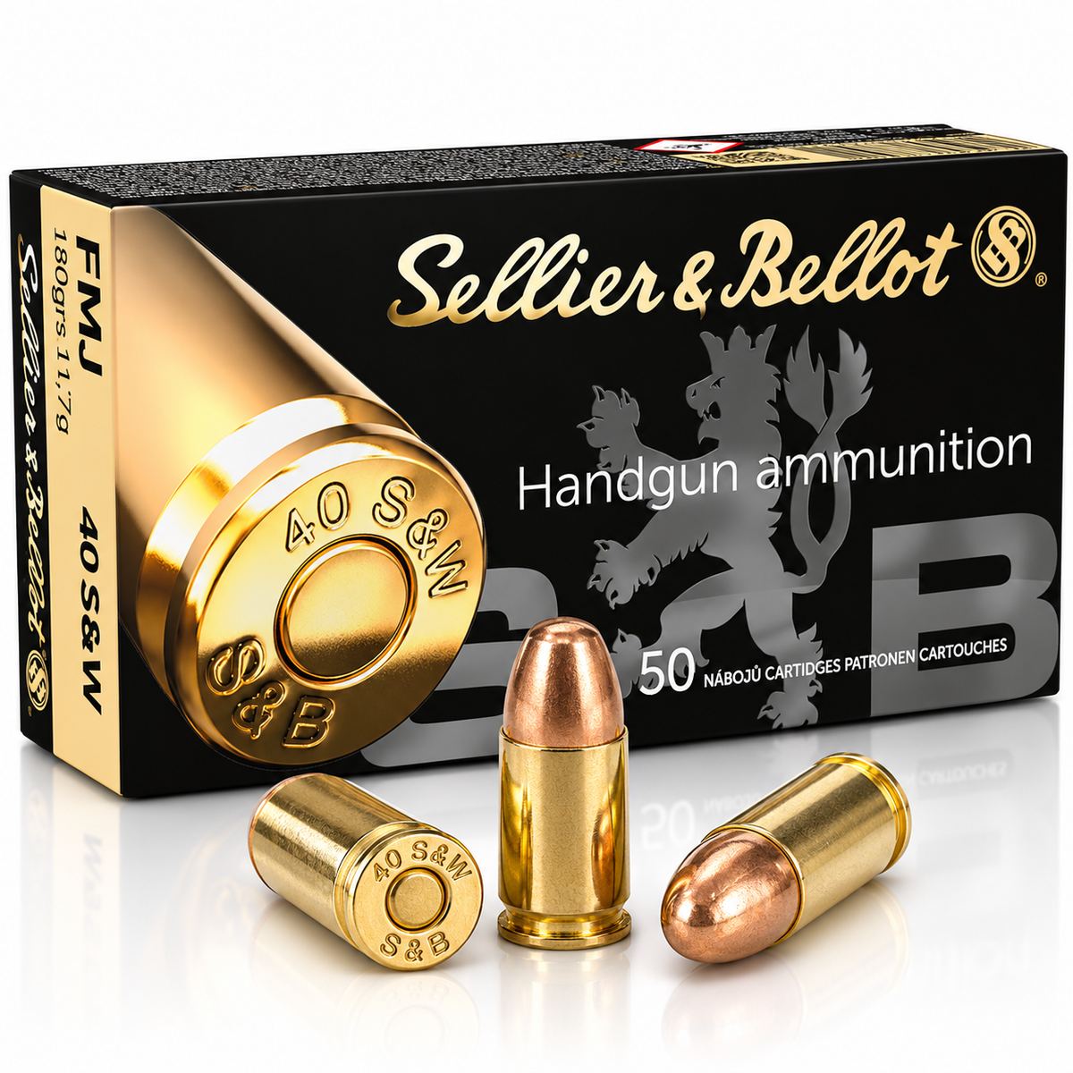 .40 S&W | Sellier & Bellot SB40B | 180 gr. | FMJ | 50 Rounds