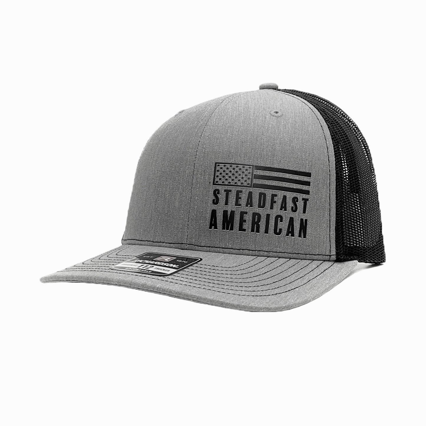 Steadfast American Cap, Richardson 112, Heather Gray / Black
