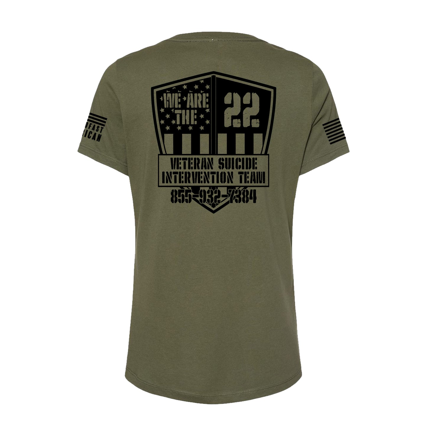 We Are The 22, Bella Canvas Women's Relaxed Jersey V-Neck, O.D. Green