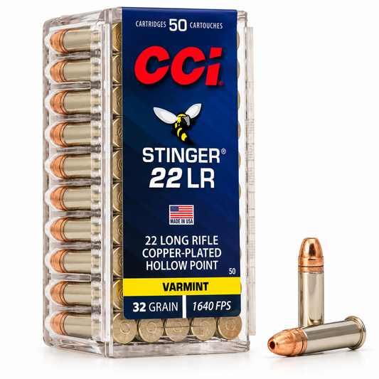 .22 Long Rifle | CCI 50 | 32 gr. | Copper-Plated Hollow Point | Stinger® | 50 Rounds