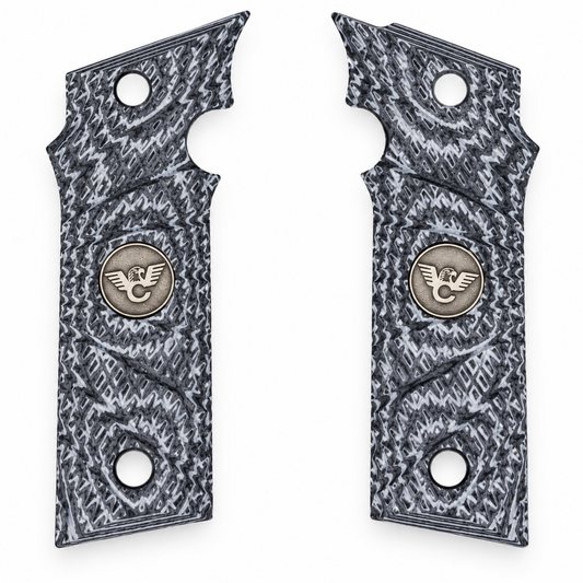 Wilson Combat EDC X9 2.0 Aggressive Starburst Pattern G10 Grips, Gray/Black