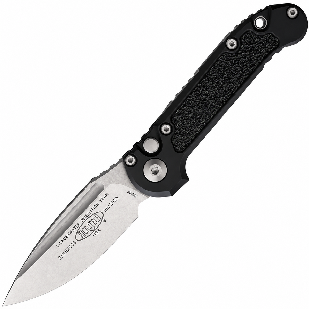 Microtech - LUDT (Auto) - 1135-10 | Button Lock | 3.5" Bohler M390MK Stonewash Blade | Black Aluminum