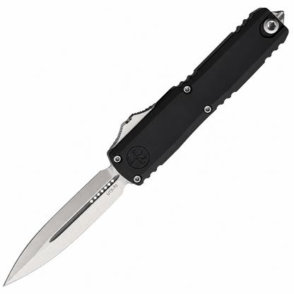 Microtech - UTX-70 Gen IV D/E OTF - 11474-10 | Slide Lock | 2.5" Dagger Bohler M390MK Stonewash Blade | Black Anodize