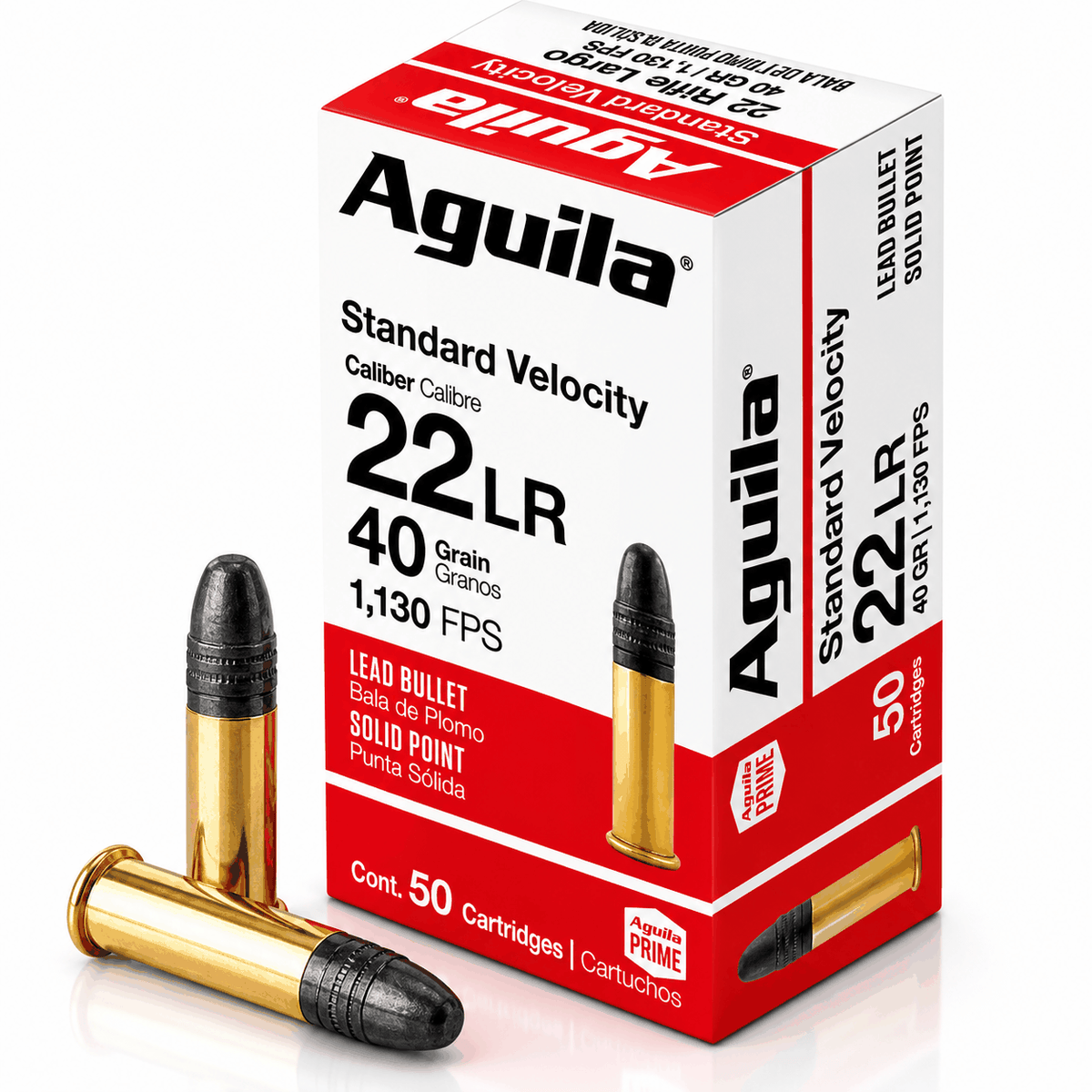 22 LR | Aguila 1B220332 | 40 gr. | Lead Solid Point | Standard Velocity | 50 Rounds