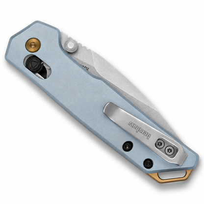 Kershaw - Mini Iridium - 2051 | 3" D2 Stonewash Blade | Ice Blue Aluminum