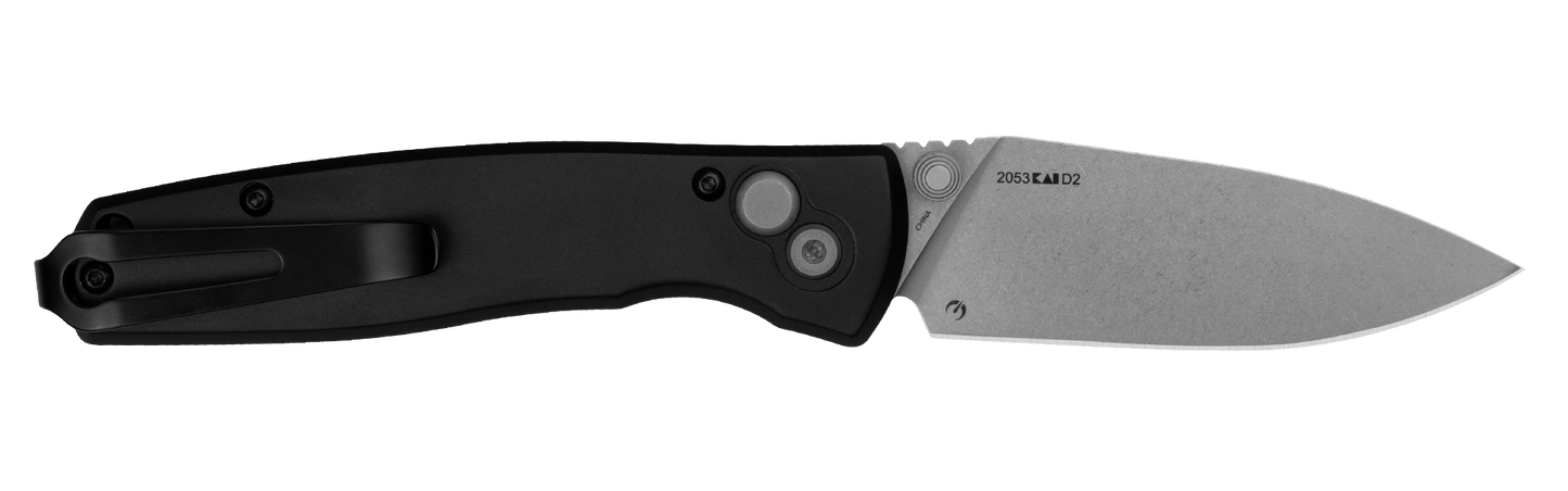 Kershaw Kindred 2053 Folding Knife - 3" D2 Blade, Black Aluminum Handle