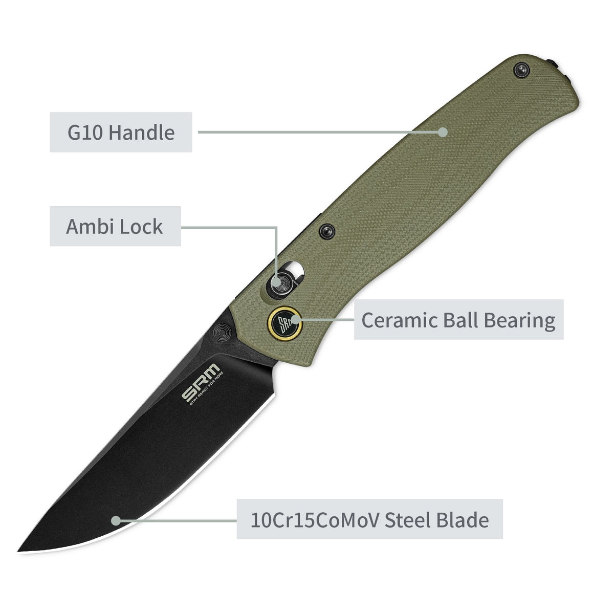 SRM - Medal | 255L-GP2 Folding Knife - 3.2" 10Cr15CoMoV