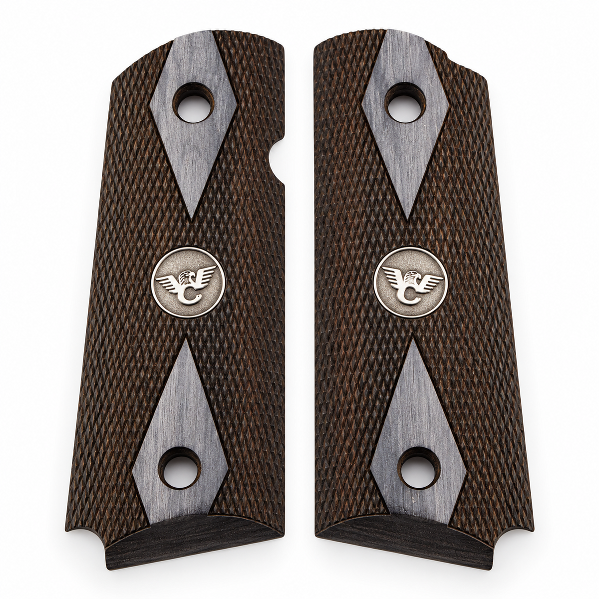Wilson Combat 1911 Grips, Compact, Bevel Bottom, Double Diamond, Diamondwood | 351CCP