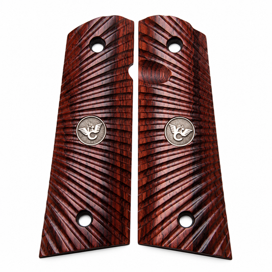 Wilson Combat 1911 Grips, Full-Size, Flat Bottom, Starburst, Cocobolo | 351CSBF